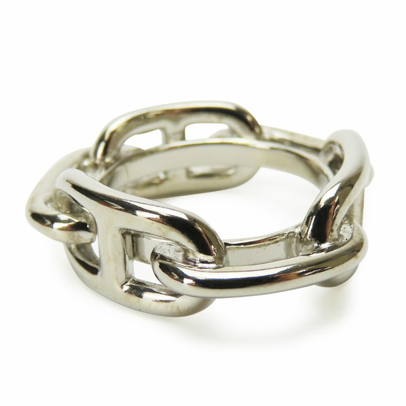Hermes scarf ring Chaine d'Ancre metal silver accessory for women HERMES - Picture 1 of 9